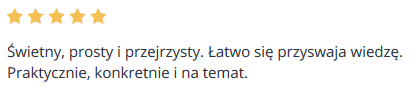 Świetny, prosty i przejrzysty. Łatwo się przyswaja wiedzę. Praktycznie, konkretnie i na temat.