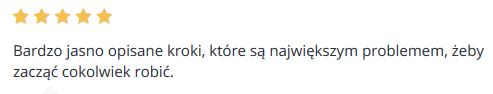 Bardzo jasno opisane kroki, które są największym problemem, żeby zacząć cokolwiek robić.