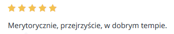 Merytorycznie, przejrzyście, w dobrym tempie.