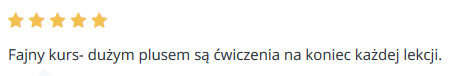 Fajny kurs- dużym plusem są ćwiczenia na koniec każdej lekcji.