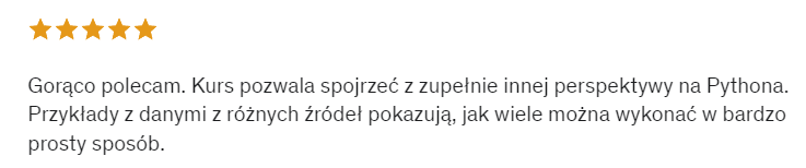 Fajny kurs- dużym plusem są ćwiczenia na koniec każdej lekcji.